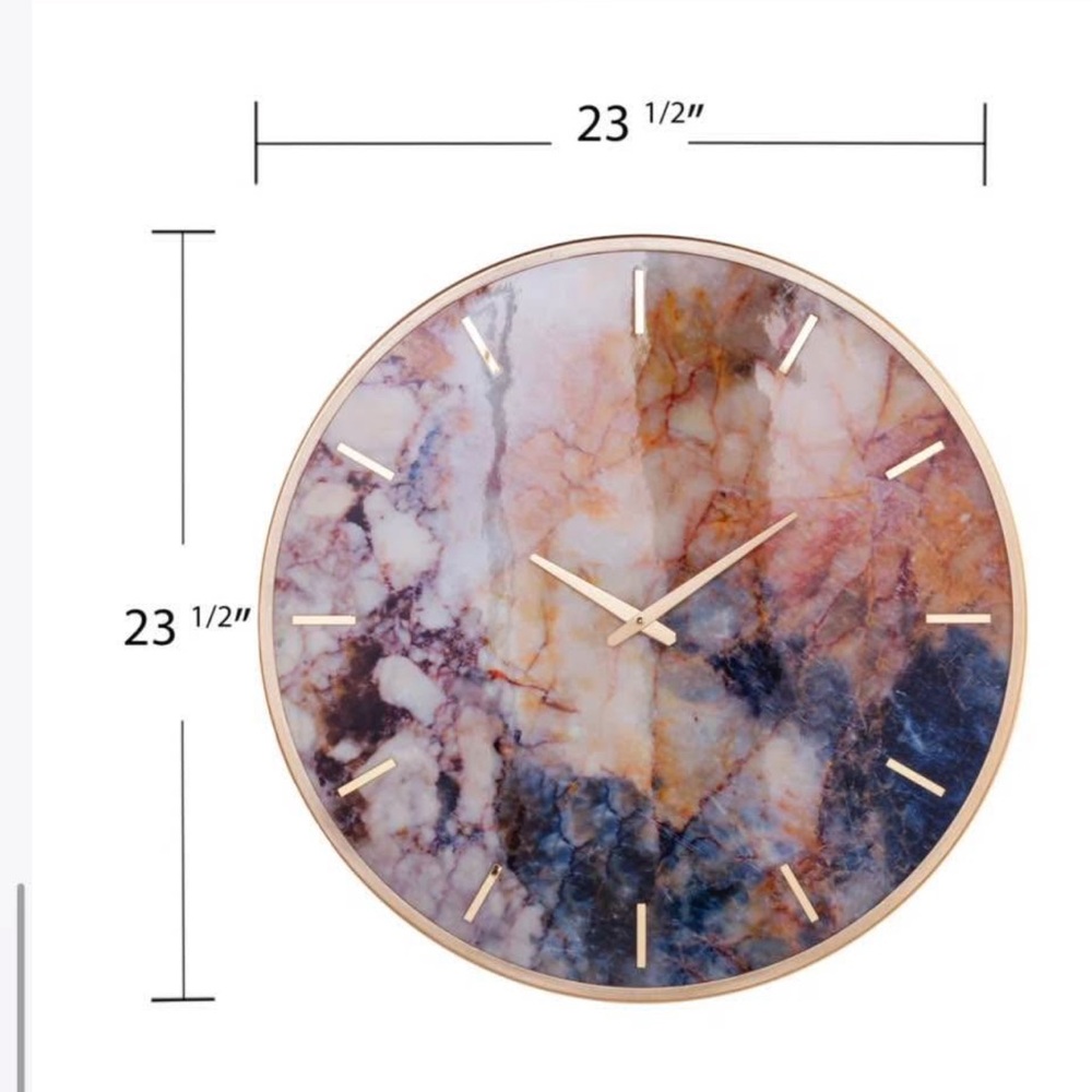 Abstract Marble Wall Clock - Multicolor - Picture 6 of 6